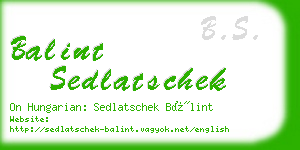 balint sedlatschek business card